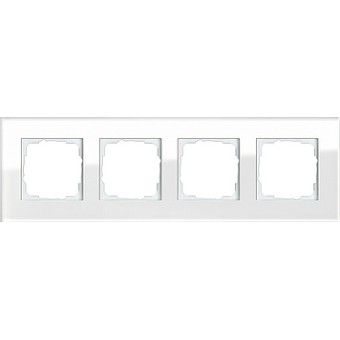 021412 Рамка Esprit Белое стекло 4-постовая Gira