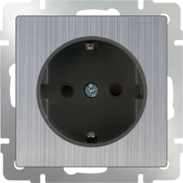 WL02-SKGS-01-IP44 Розетка с заземлением и шторками (глянцевый никель) Antik Werkel a034177