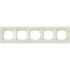 0214417	 Рамка с белой подложкой E3 Песочный / Белый 4-постовая Gira