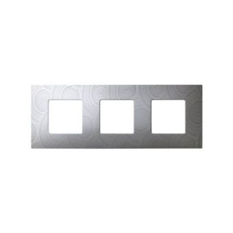 2700637-805 Накладка декоративная на рамку базовую, 3 поста, Simon 27 Play, Extrem, текстурный серый