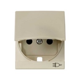 82090-51 Накладка с защитными шторками и крышкой на розетку с заземляющим контактом, S82C, слоновая кость Simon