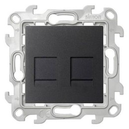 2450593-038 Розетка 2хRJ45 кат 5е UTP, графит Simon 24