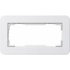 1002410	 Рамка с белой подложкой без перегородки E3 Белый / Белый 2-постовая Gira
