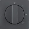 10966086 Центральная панель с вращающейся ручкой для 3-уровневого выключателя, Q.1/Q.3, цвет: антрацитовый, с эффектом бархата Berker