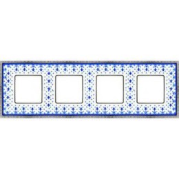 FD01344AZCB Рамка Vintage Porcelain Blue LYS / Хром 4-постовая Fede