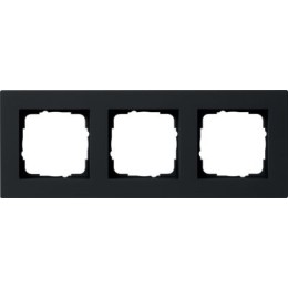 0213095 Рамка установочная для монтажа заподлицо E2 Черный матовый 3-постовая Gira