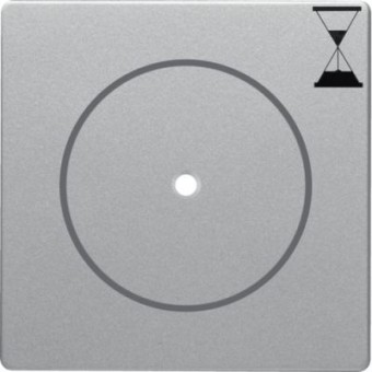 16746084 Центральная панель с нажимной кнопкой для механизма реле времени, Q.1/Q.3, цвет: алюминиевый, с эффектом бархата Berker
