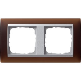 021259 Рамка Event Темно-коричневый / Алюминий 2-постовая Gira