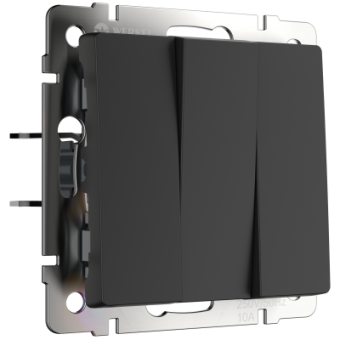 WL08-SW-3G Выключатель трехклавишный  (черный матовый) Antik Werkel a033753