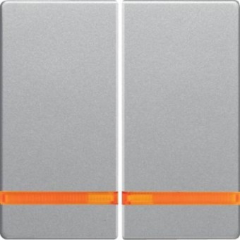 16276084 Клавиши с оранжевой линзой, Q.1/Q.3, цвет: алюминиевый, с эффектом бархата Berker