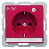 41106015 Штепсельная розетка SCHUKO с контрольной лампой, полем для надписи цвет: красный, бархат, Q.1 Berker