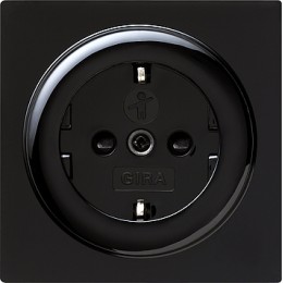 045347 Розетка с защитой от детей Черный Gira S-color