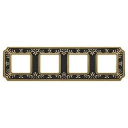 FD01354NEEN Рамка Smalto Italiano Siena Jet black 4-постовая Fede