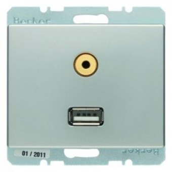 3315399004 BMO USB/3.5mm AUDIO AS цвет: лакированный алюминий Berker