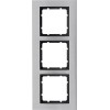 10133606 Рамка B.7 Антрацит, нержавеющая сталь 3-постовая вертикальная Berker
