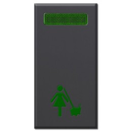 N2180.5 AN Светосигнализатор с LED лампой, Уборка номера, 1-модульный, серия Zenit, цвет антрацит, ABB