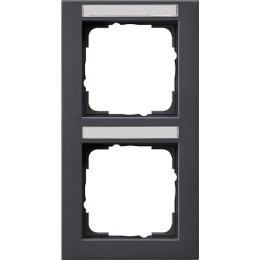 110223 Рамка E2 Антрацит 2-постовая вертикальная Gira