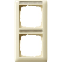 110201 Рамка Standard 55 Кремовый глянец, с полем для надписи 2-постовая вертикальная Gira