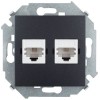1591590-038 Розетка телефонная + компьютерная RJ11+RJ45 кат.5е, Systimax, графит Simon 15
