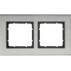 10123606 Рамка B.7 Антрацит, нержавеющая сталь 2-постовая вертикальная Berker