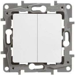 672202 Выключатель двухклавишный - Etika - 10 A - 250 В~ - белый Legrand