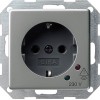 045120 Розетка с заземлением и с защитой от перенапряжения Сталь Gira E22