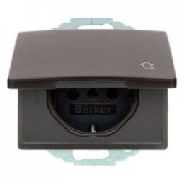 47470001 Штепсельная розетка SCHUKO с откидной крышкой цвет: коричневый, с блеском Arsys Berker