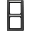 10126016 Рамка с полем для надписей Q.1 Антрацит с эффектом бархата 2-постовая вертикальная Berker