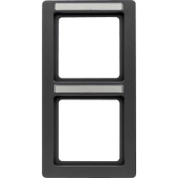 10126016 Рамка с полем для надписей Q.1 Антрацит с эффектом бархата 2-постовая вертикальная Berker