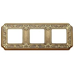 FD01353OP Рамка Siena Gold White Patina 3-постовая Fede
