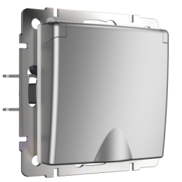 WL06-SKGSC-01-IP44 Розетка влагозащ. с зазем. с защит. крышкой и шторками  (серебряный) Antik Werkel a029832