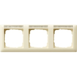 109301 Рамка Standard 55 Кремовый глянец, с полем для надписи 3-постовая Gira