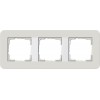 0213411	 Рамка с белой подложкой E3 Светло-серый / Белый 3-постовая Gira