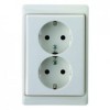 47290069 Двойная штепсельная розетка SCHUKO с рамкой цвет: полярная белизна, с блеском Arsys Berker