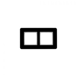 10126076 Рамка Q.7 Черное стекло 2-постовая Berker