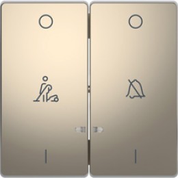 MTN3429-6050 D-life клавиша 2-ная, линзой led, символ: звонок/горничная, никель Merten