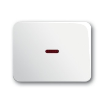 1751-0-2102 (1789-24G), Клавиша для механизма 1-клавишного выключателя/переключателя/кнопки с красной линзой, серия alpha nea, цвет белый глянцевый, ABB