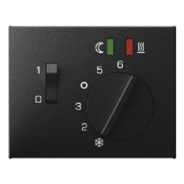 16727106 Центральная панель с регулирующей кнопкой, клавишей и линзами цвет: антрацит, матовый K.1 Berker