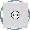47446049 Штепсельная розетка SCHUKO с откидной крышкой и выступающим символом Розетка цвет: полярная белизна, с эффектом бархата с защитой от детей, Q.1 Berker