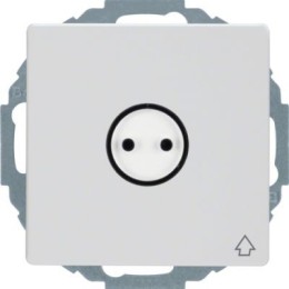 47446049 Штепсельная розетка SCHUKO с откидной крышкой и выступающим символом Розетка цвет: полярная белизна, с эффектом бархата с защитой от детей, Q.1 Berker