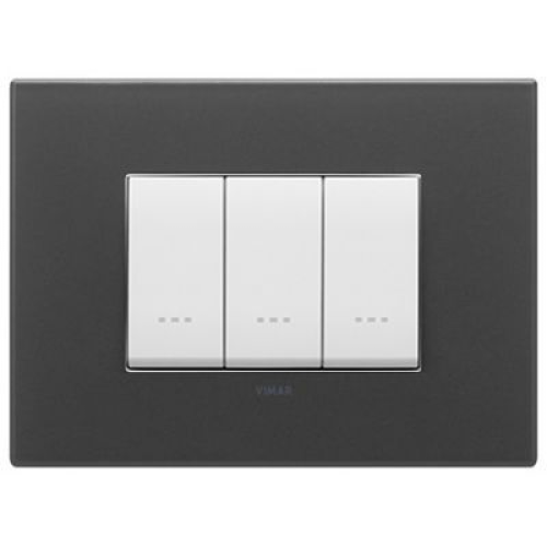 22653.73 Рамка Eikon EXE Черный матовый 3-модульная Vimar