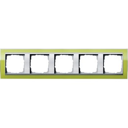 0215746 Рамка Event Clear Зеленый / Алюминий 5-постовая Gira