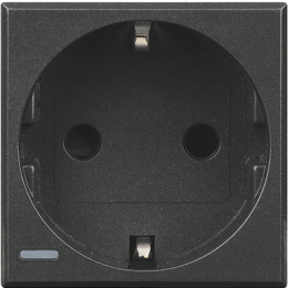 HS4141W Axolute Розетка 2К+З, 10/16 А 250 В с боковыми заземляющими контактами Schuko, с экранированными контактами, клеммы с автоматическим зажимом Bticino