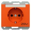 47397114 Штепсельная розетка SCHUKO с символом и полем для надписи цвет: оранжевый, с блеском K.1/K.5 Berker