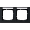 109209 Рамка установочная с полем для надписи E2 Черный матовый 2-постовая Gira