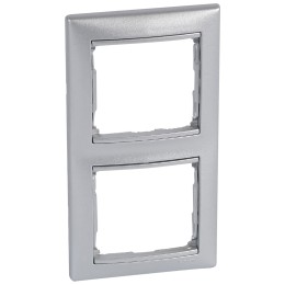 770156 Рамка Valena Алюминий 2-постовая вертикальная Legrand