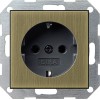 0466603 Розетка с заземляющими контактами без "лапок" для крепления Бронза Gira