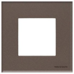 N2271 CC Рамка Zenit Кофейное стекло 1-постовая ABB