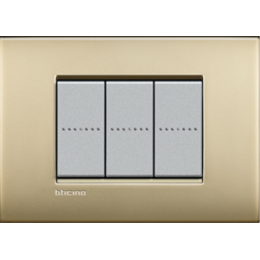 LNC4802OF Рамка LivingLight Air Золото матовое 2-модульная Bticino