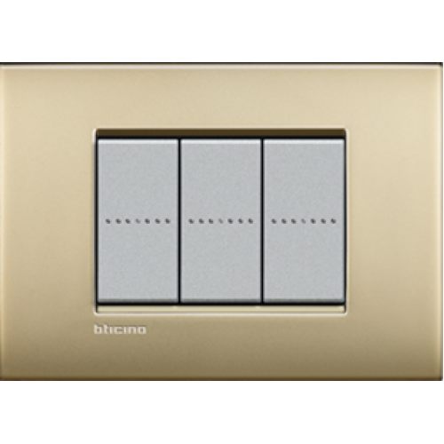 LNC4802OF Рамка LivingLight Air Золото матовое 2-модульная Bticino